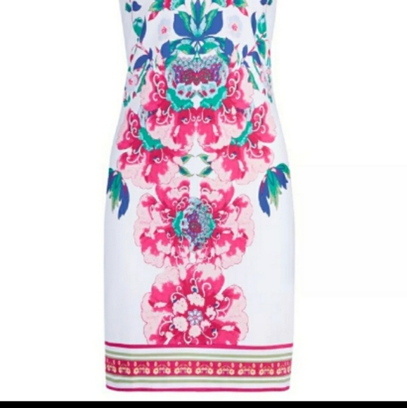 Ny&Co. - Floral Print Shift Dress | Color: White Pink | Size: S | NWT - Picture 3 of 4